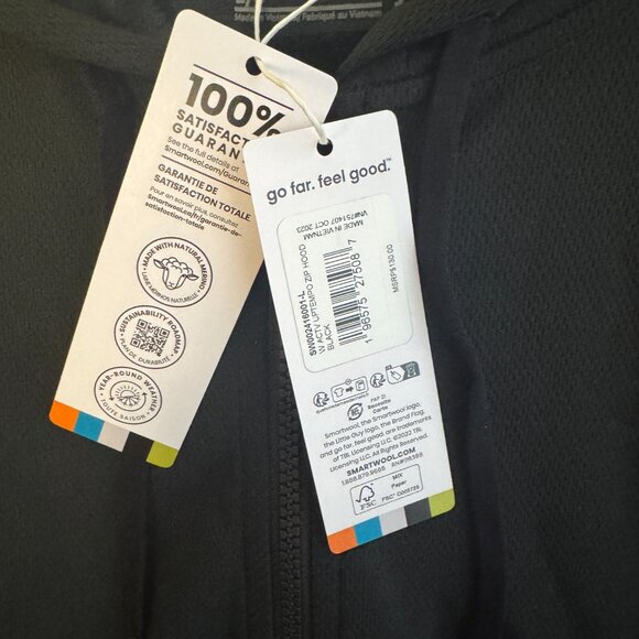 Smartwool Uptempo Hoodie Full Zip Gray Merino Wool Blend Womens Size Large NWT - Picture 3 of 9